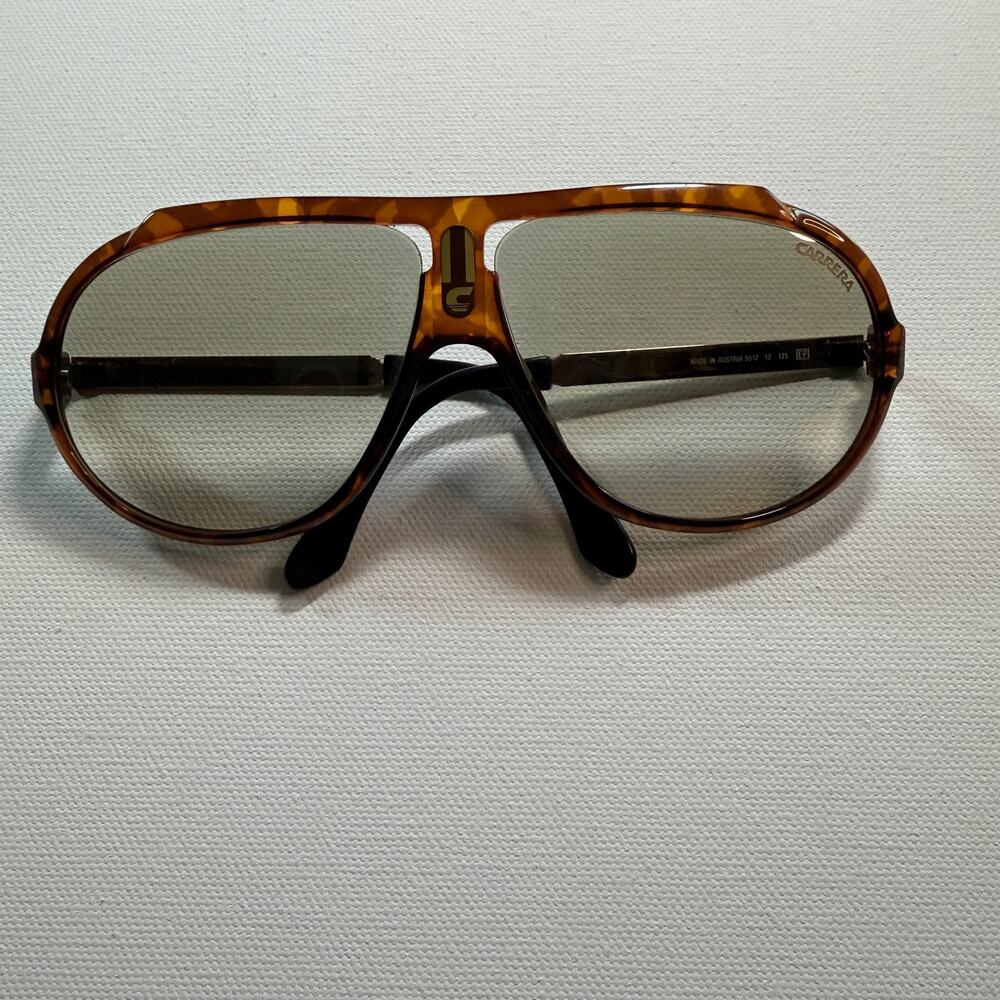 Vintage Carrera 5512 12 Sunglasses Austria Tortoise Aviator Miami Vice 125 mm